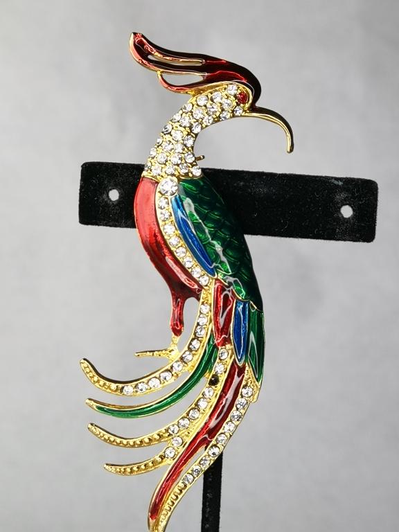 Vintage Costume Enameled Rhinestone Brooch (1 of 1)