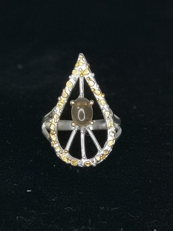 Sterling Silver Ring with Black Opal (1 of 2)