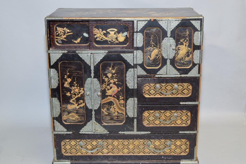 19th C. Japanese Maki-e Wood Jewelry Box (1 of 11)