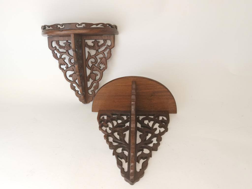 Two Chinese Wood Carved Wall Mounts (1 of 3)