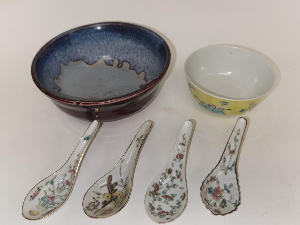 Six 19-20th C. Chinese Porcelain Famille Rose Ware (1 of 3)