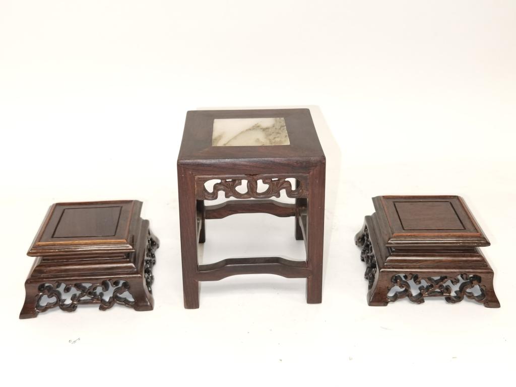 Three Chinese Wood Carved Stands (1 of 3)