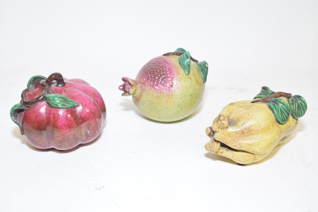Three 19-20th C. Chinese Porcelain Famille Rose Fruits (1 of 5)