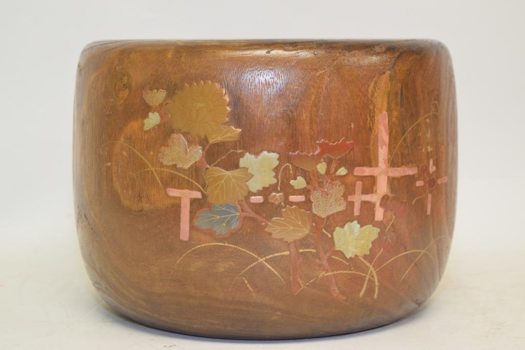 19th C. Japanese Maple Maki-e Hibachi Planter (1 of 4)