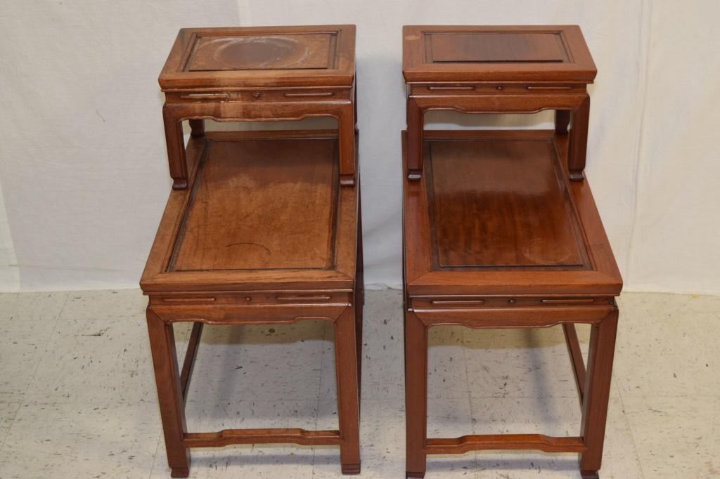Pr. of Chinese Rosewood End Tables (1 of 6)