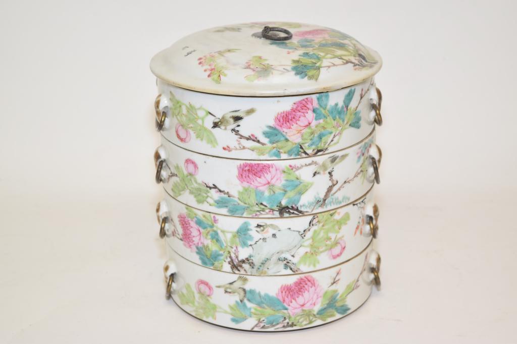19th C. Chinese Porcelain Famille Verte Snack Box (1 of 8)