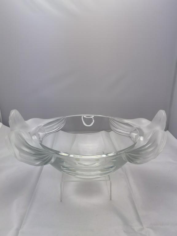 Large Lalique Clear and Frosted Crystal Bowl (1 of 4)