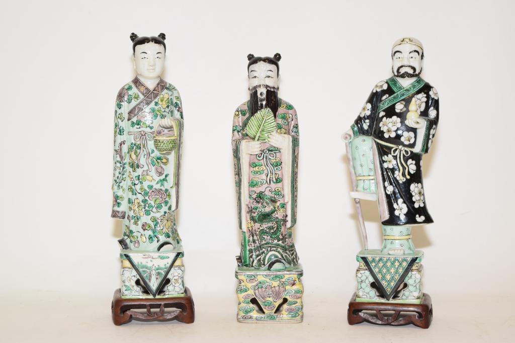 Three 17-18th C. Chinese Porcelain Sancai Figures (1 of 3)