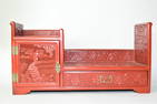 1960-80s Chinese Cinnabar Carved Study Curio