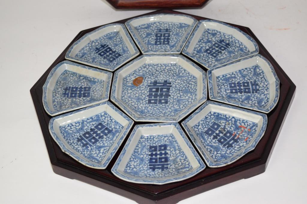 Set of 18th C. Chinese Porcelain B&W Snack Plates (1 of 7)