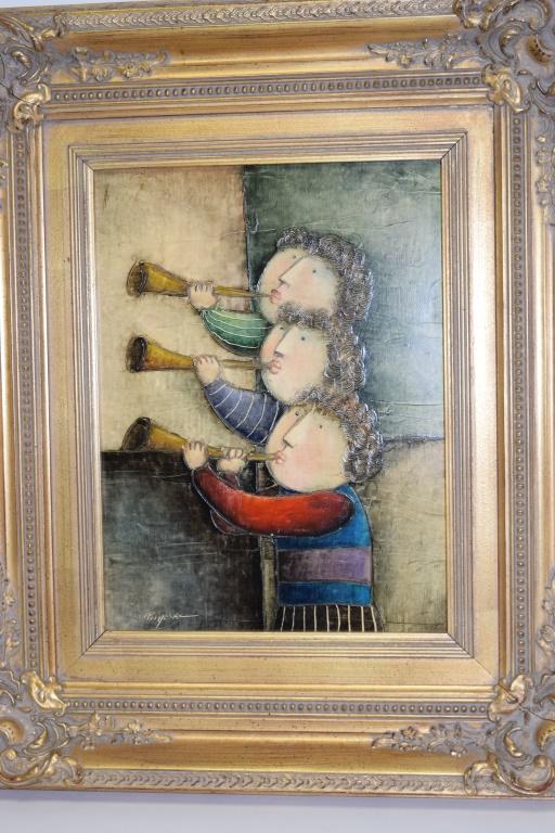 Trumpet Players Oil Painting by J. Roybal (1 of 4)