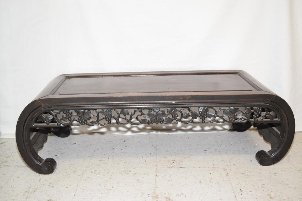 19th C. Chinese Hongmu Carved Kang Table (1 of 5)