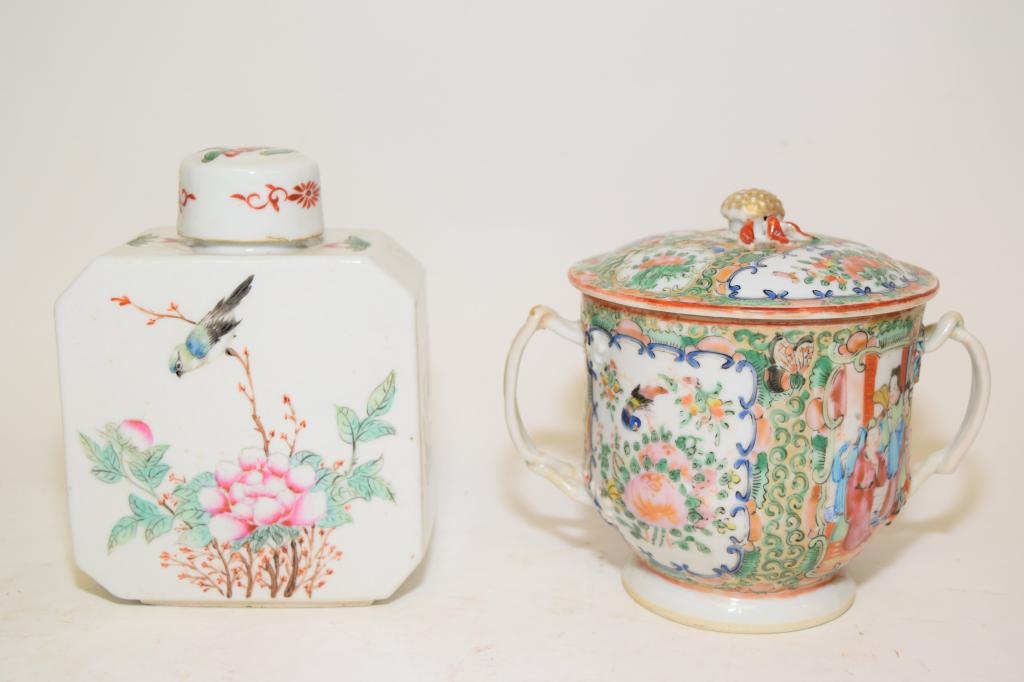 Two 19th C. Chinese Export Porcelain Tea Caddies (1 of 9)