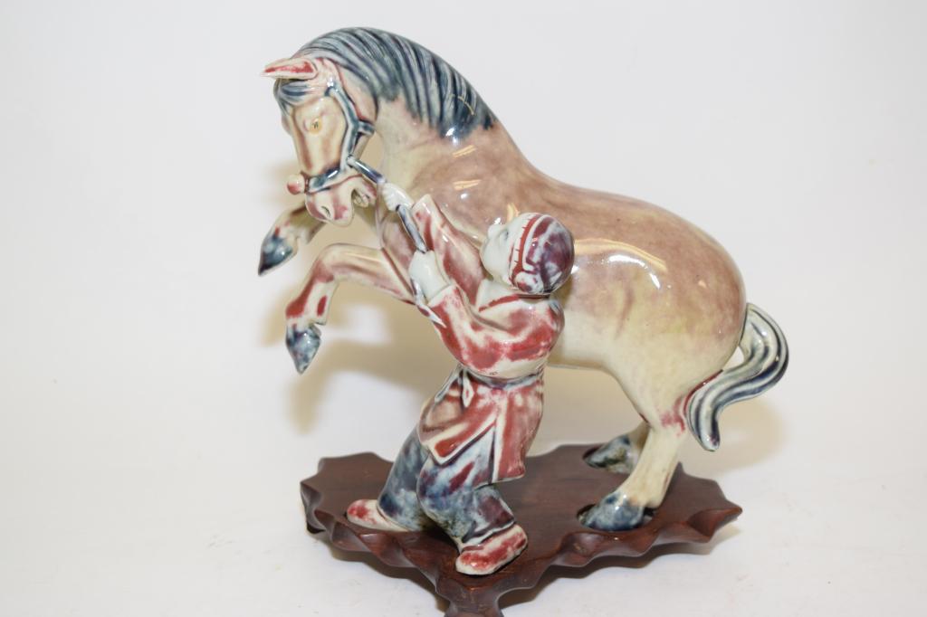 18-19th C. Chinese Porcelain Underglaze Red B&W Figurine (1 of 5)