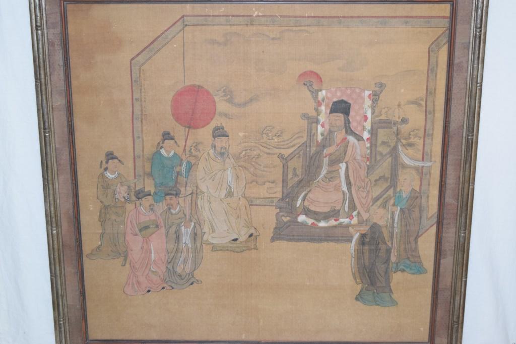 Song Style Chinese Watercolor Painting, Li GongLin: Song style Chinese watercolor painting, Li Gonglin mark, 42in by 43in