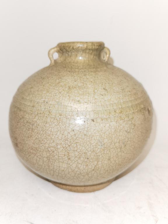 15-17th C. Korean Porcelain Celadon Glaze Jar (1 of 4)