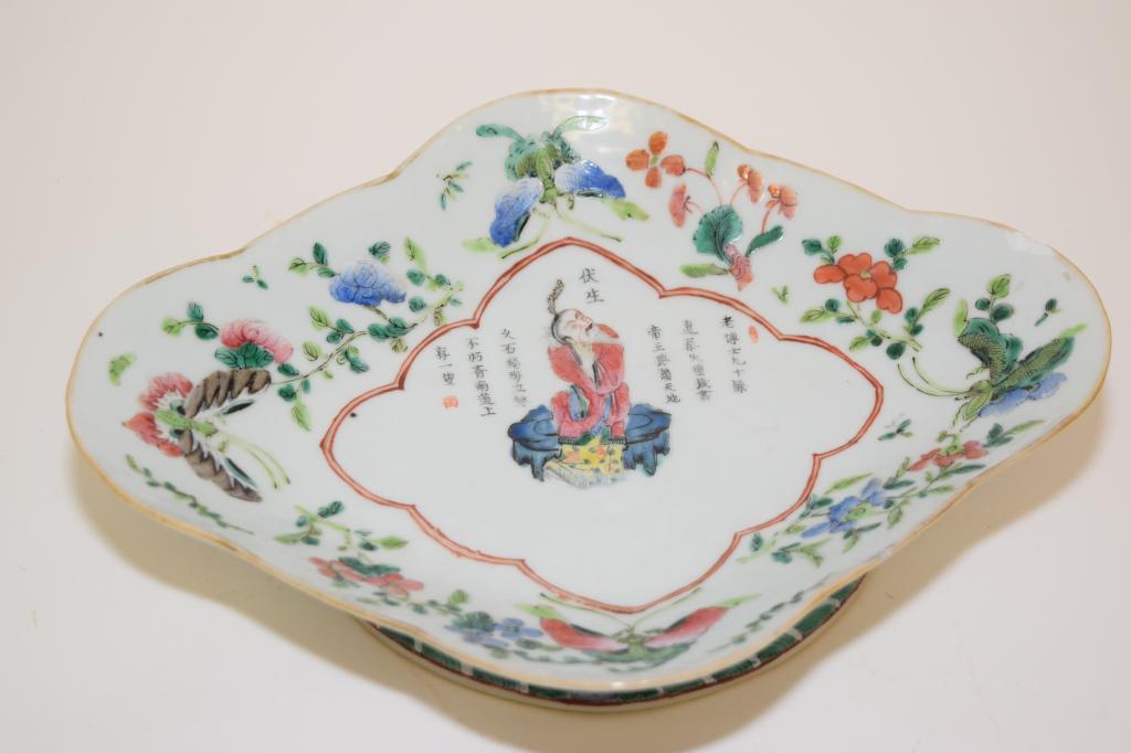 19th C. Chinese Porcelain Famille Rose Altar Plate (1 of 8)