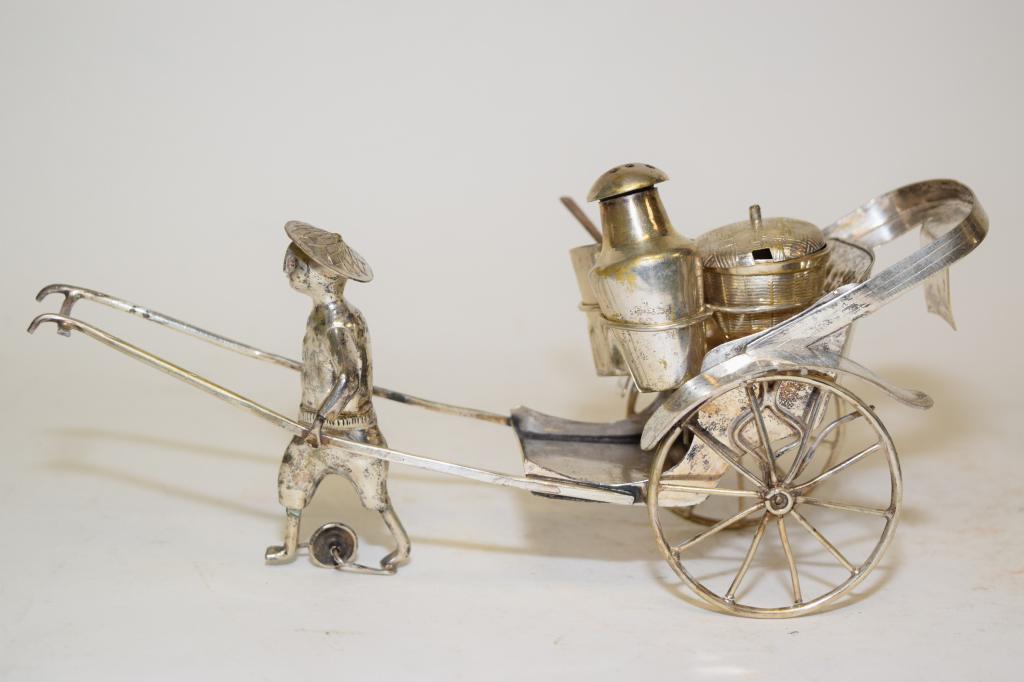 Chinese Hong Kong Sterling Silver Rickshaw Salt & Pepper Shakers (1 of 3)
