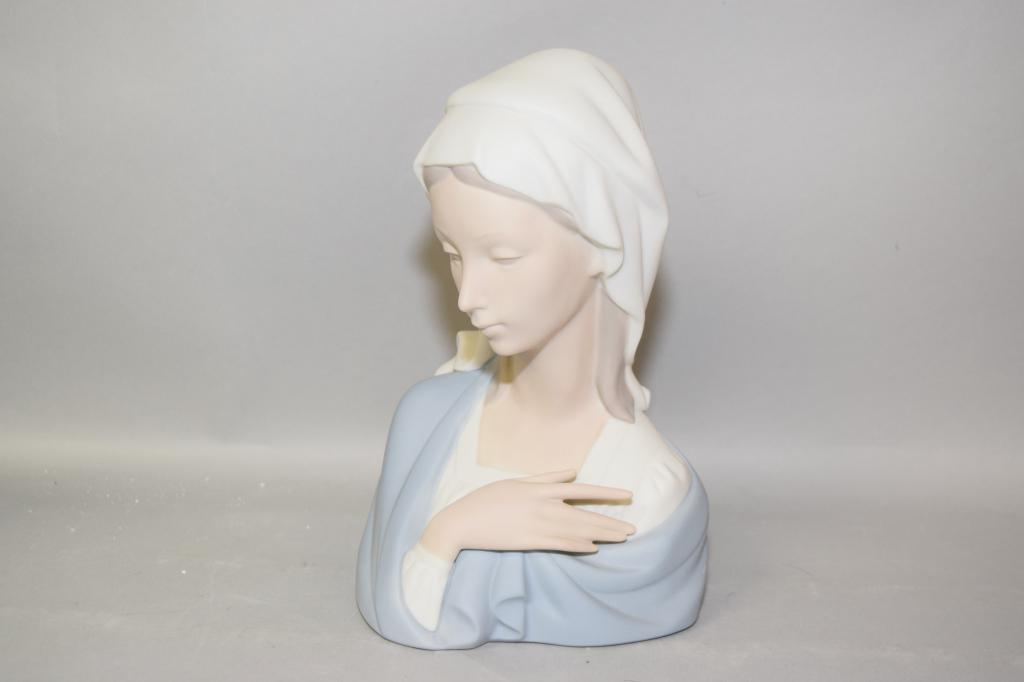 Lladro Porcelain Matte Finish Madonna Bust #4649 (1 of 4)
