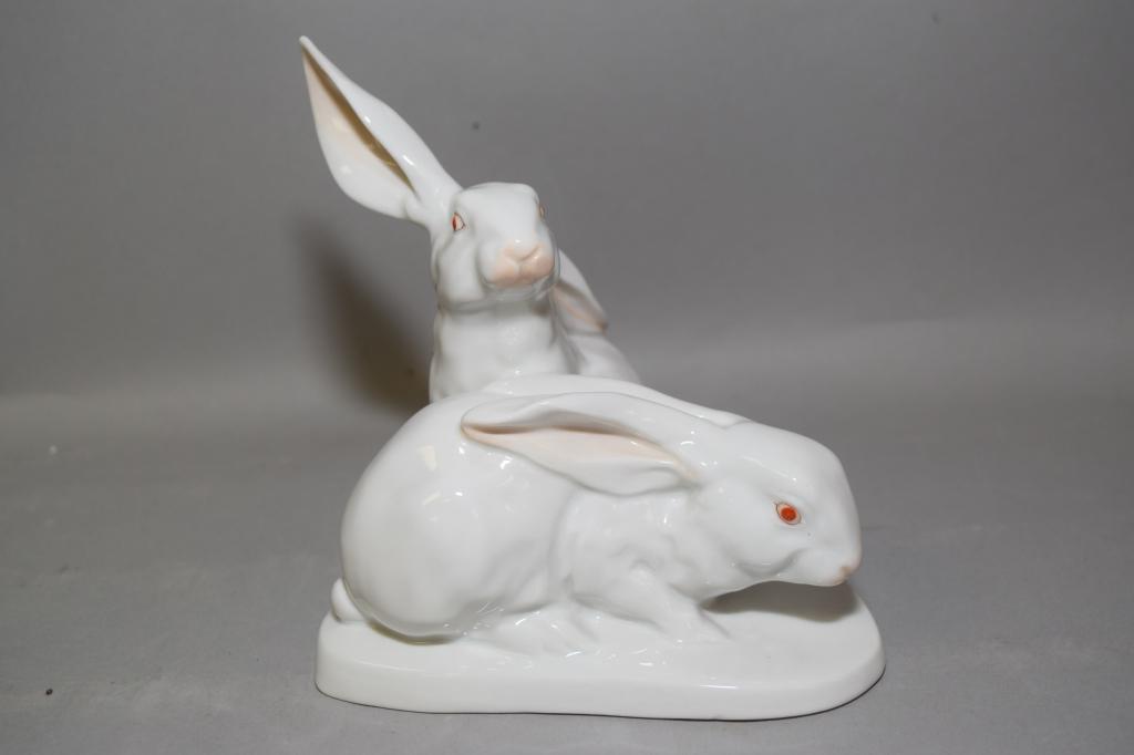 Herend Hungary Porcelain Rabbits Figurine (1 of 5)