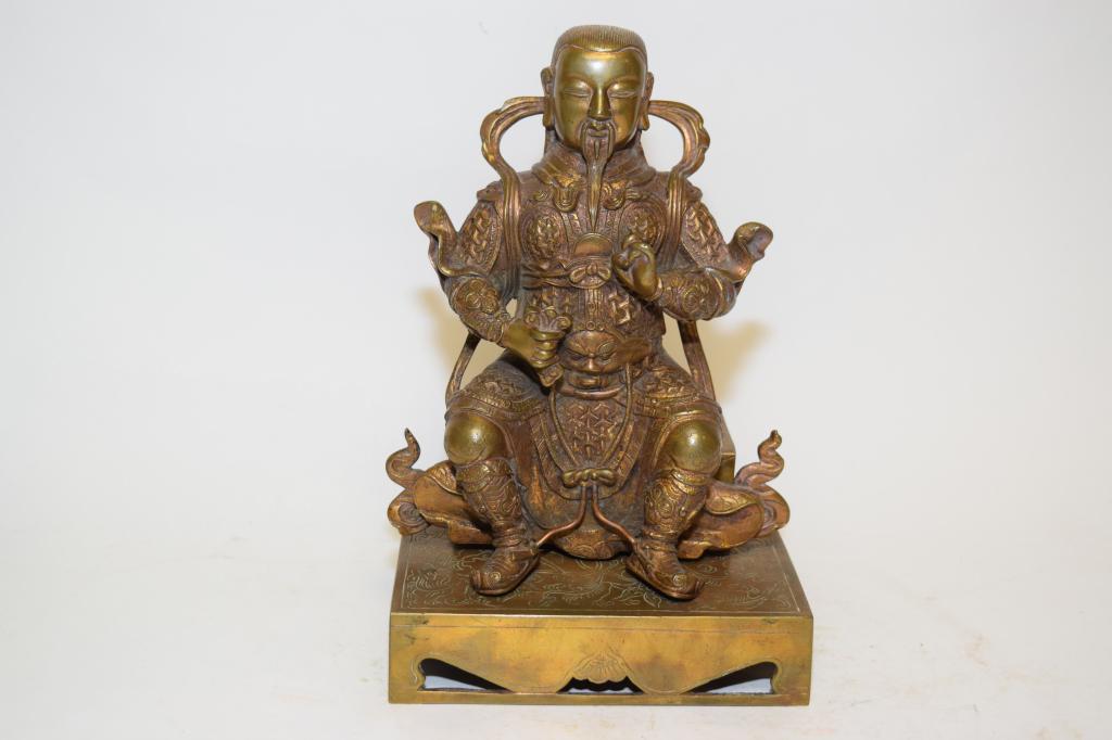 Chinese Bronze ZhenWu God Statue (1 of 6)