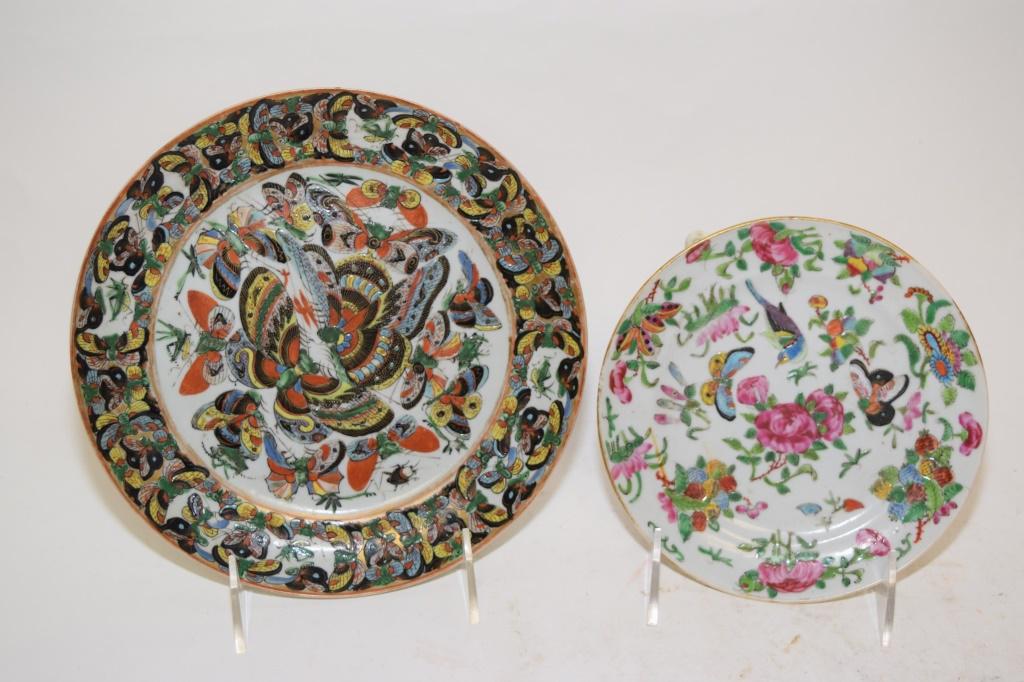 Two 19th C. Chinese Porcelain Famille Rose Plates (1 of 4)