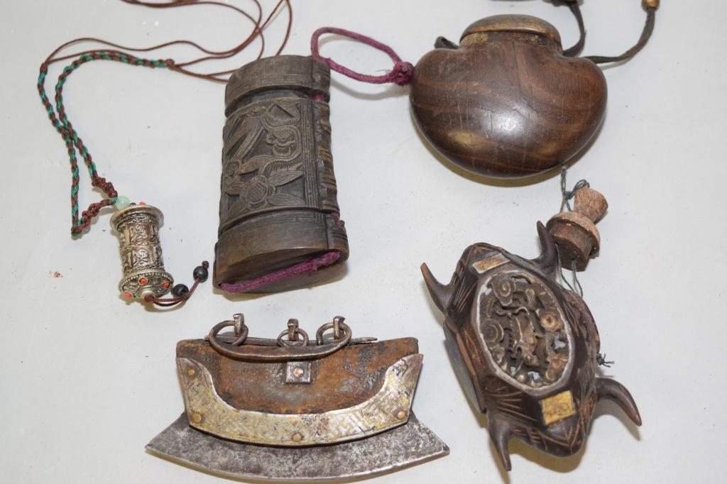 Group of Chinese Tibetan Portable Boxes: Group of Chinese Tibetan Portable Boxes, 4in