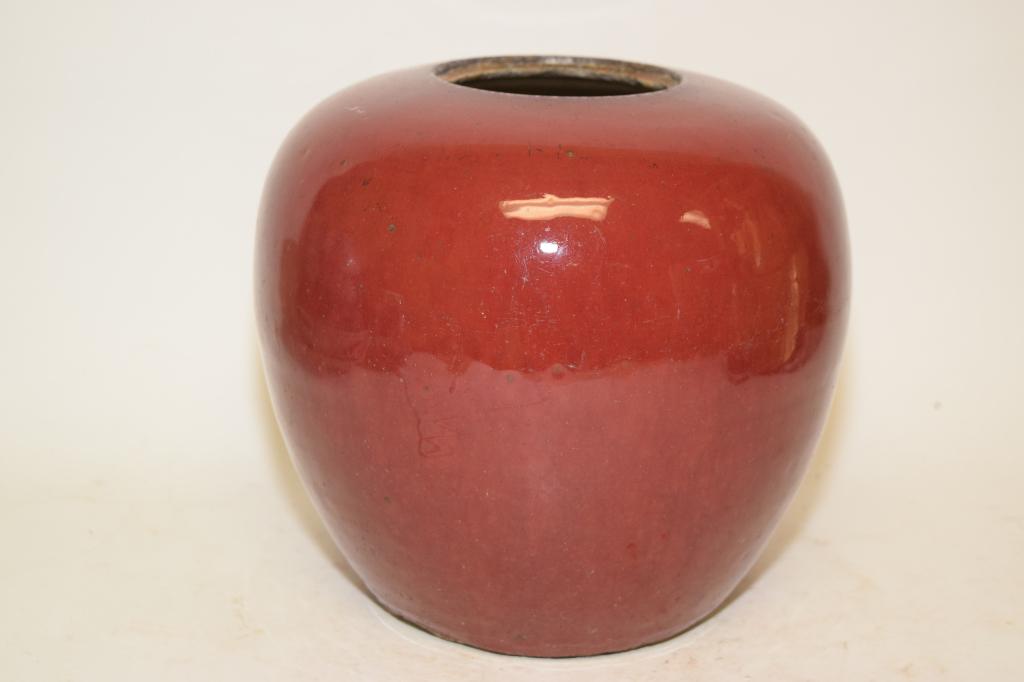 18-19th C. Chinese Porcelain Flambe Melon Jar (1 of 3)