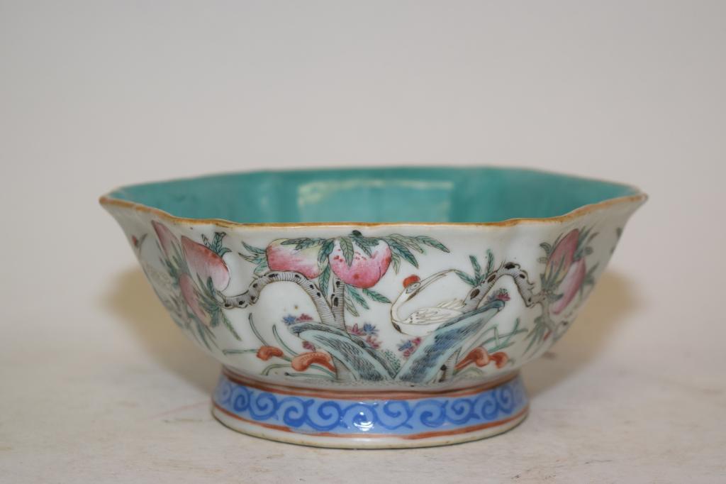 19th C. Chinese Porcelain Famille Rose Altar Bowl (1 of 8)