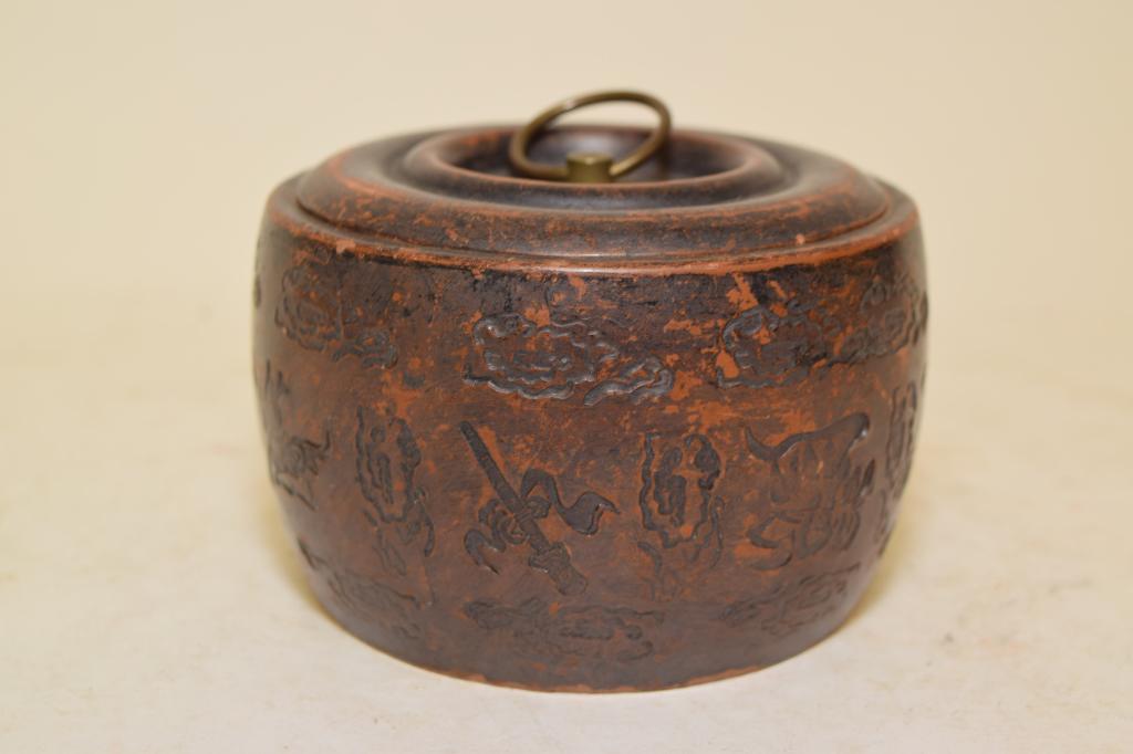 19-20th C. Chinese Pottery Cricket Jar, Shi XueLiang (1 of 6)