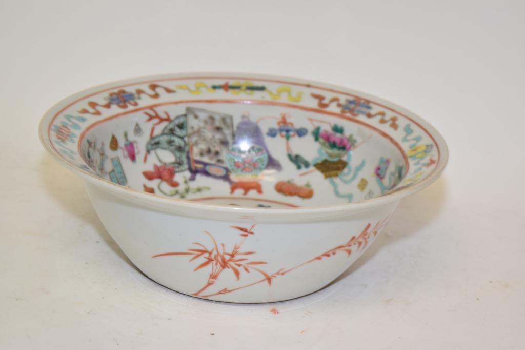 19th C. Chinese Porcelain Famille Rose Basin (1 of 7)