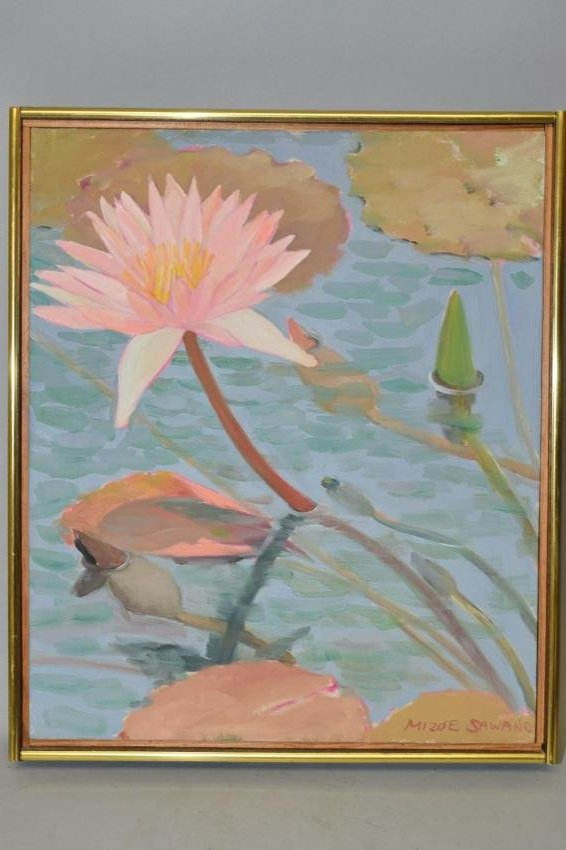Water Lily Oil Painting on Canvas by Mizue Sawano (1 of 4)