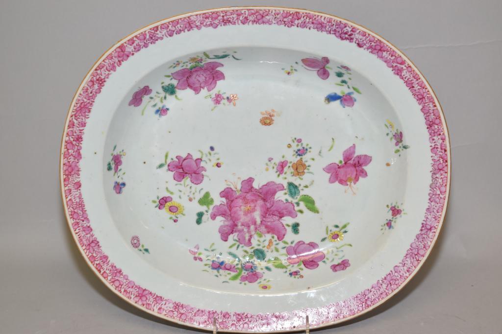 19-20th C. Chinese Export Porcelain Famille Rose Plate (1 of 6)