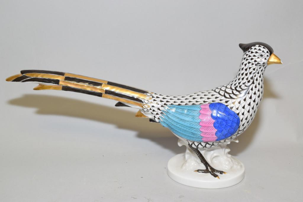 Herend Hungary "Black Pheasant" Porcelain Figurine (1 of 7)