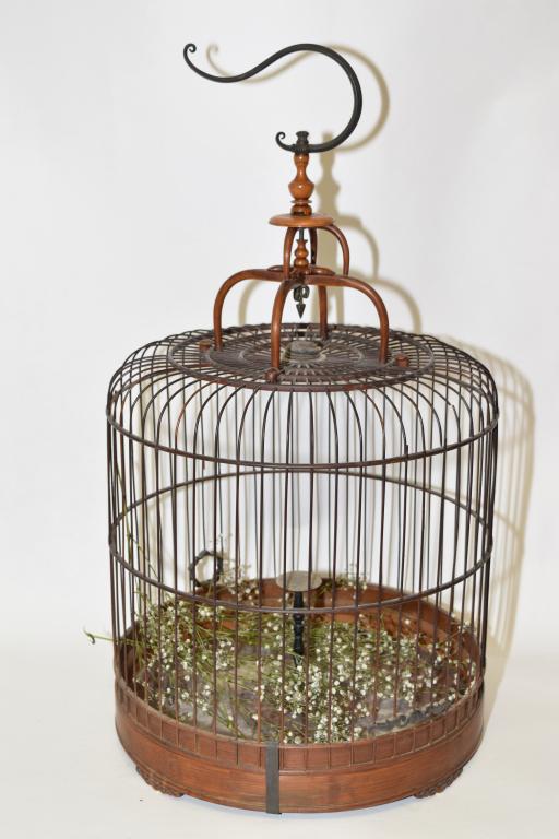 Large 19-20th C. Chinese Bamboo Bird Cage (1 of 6)