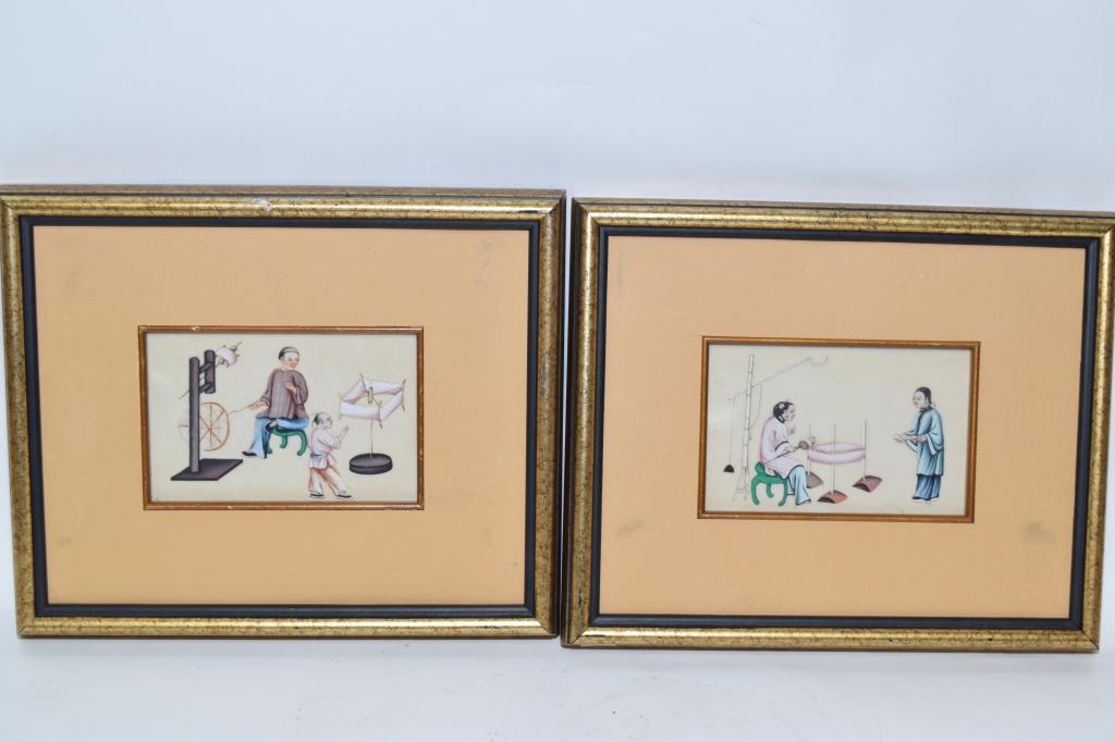 Two 19th C. Chinese Watercolor Painting on Rice Paper (1 of 3)