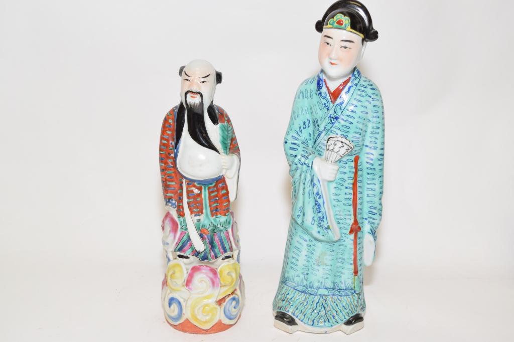 Two 19th C. Chinese Porcelain Famille Rose Figurines (1 of 6)