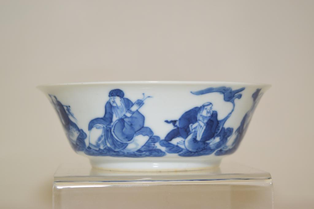 Kangxi Chinese Porcelain B&W Eight Deities Plate (1 of 5)