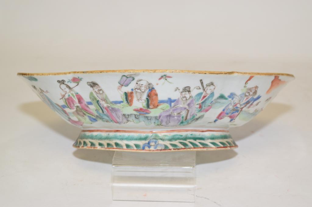 Large 19th C. Chinese Porcelain Famille Rose Altar Bowl (1 of 5)
