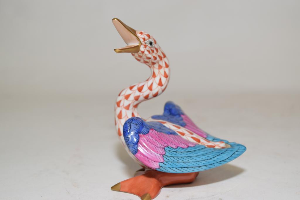 Herend Hungary Porcelain Red Duck Figurine (1 of 4)