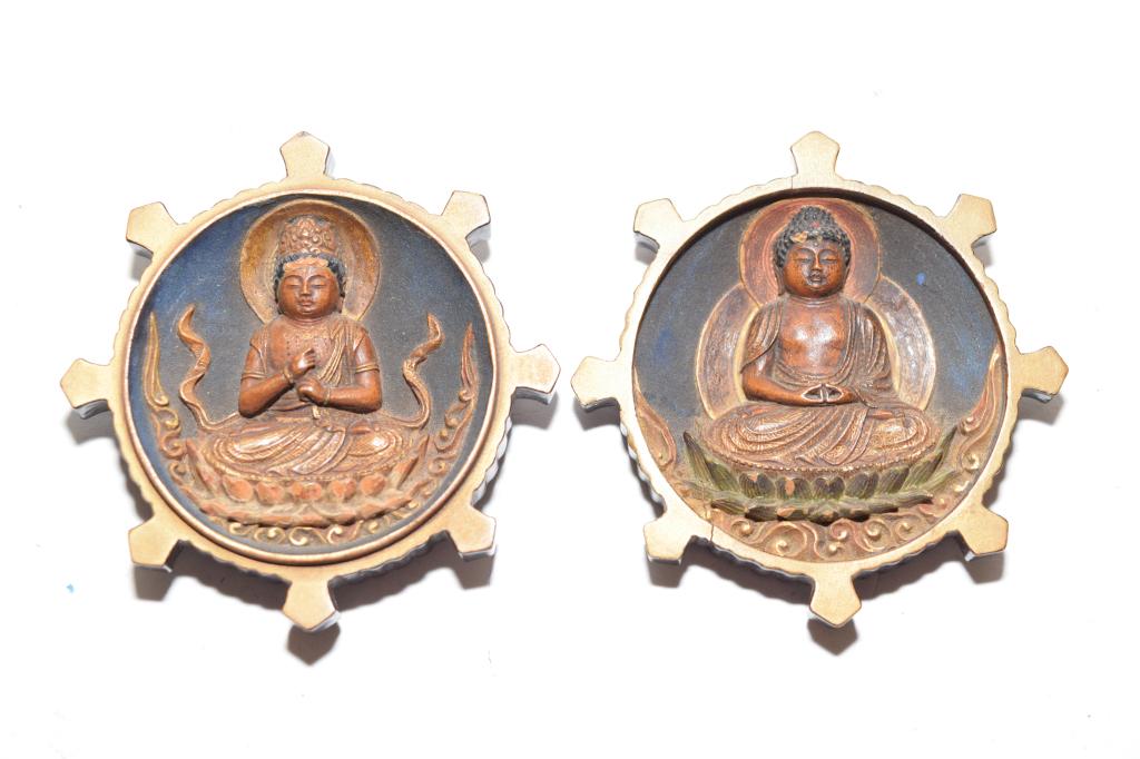 Pr. of 19th C. Japanese Gilt Maple Carved Buddha (1 of 5)