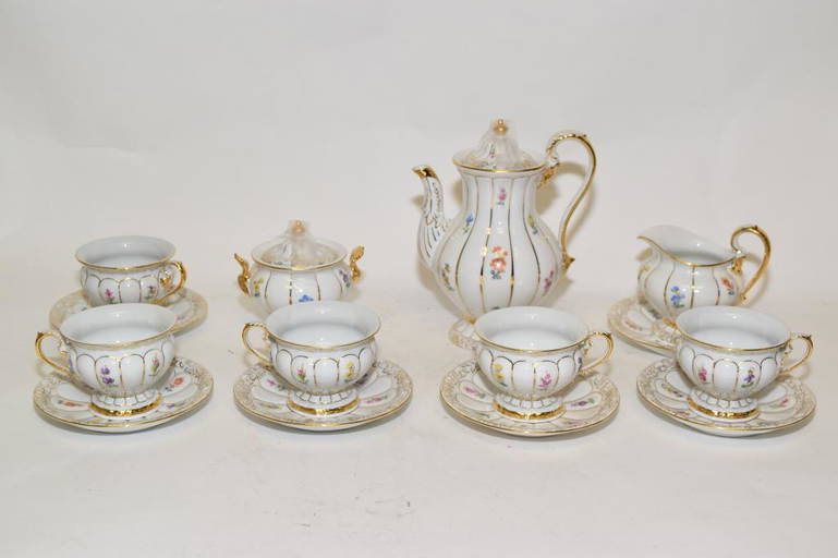 Set Of 19th C. Meissen Germany Porcelain Tea Wares