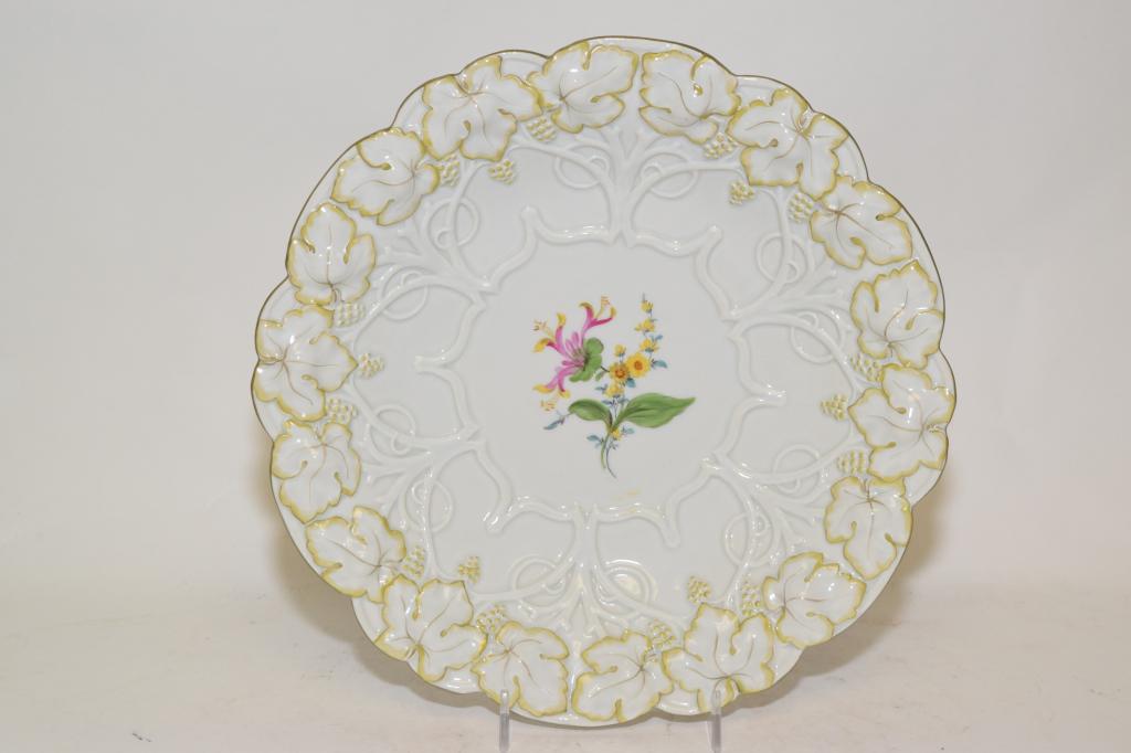 19th C. Meissen Germany Porcelain Floral Plate (1 of 5)