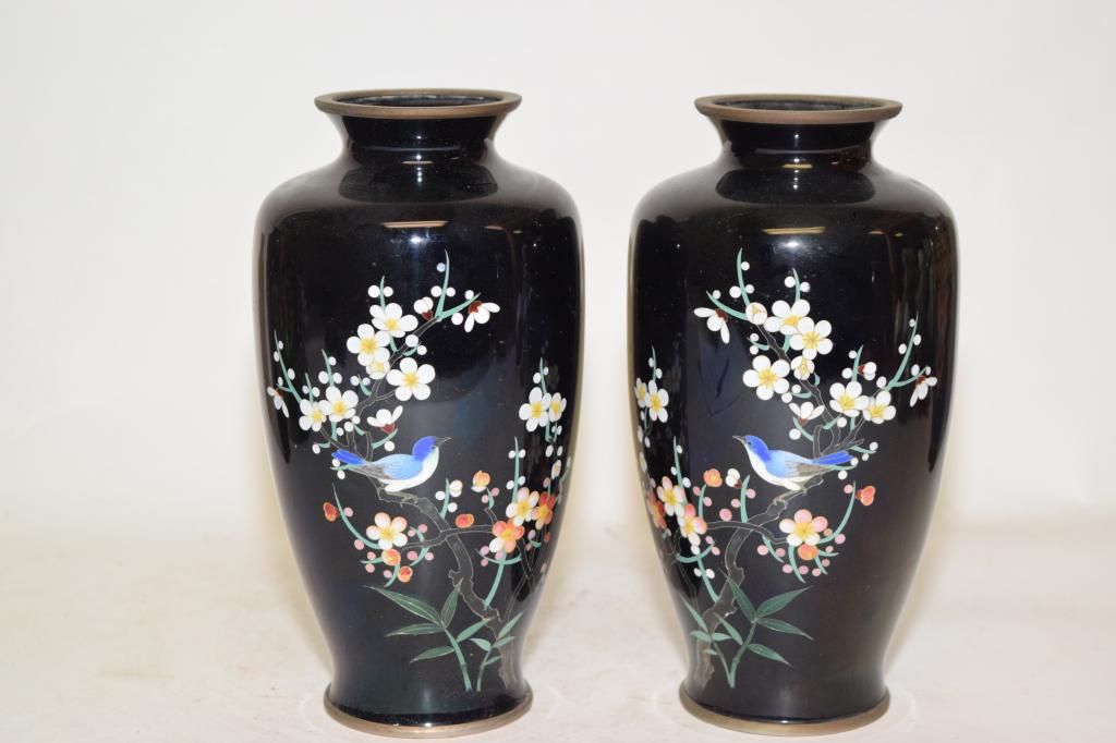 Pr. of 19th C. Japanese Cloisonne Vases (1 of 4)