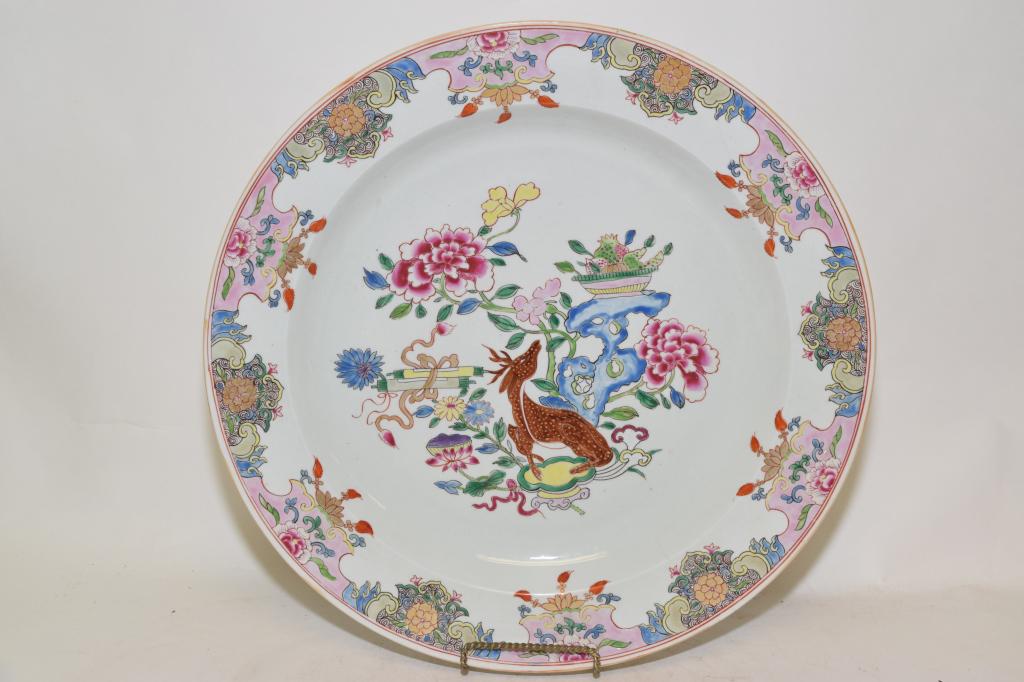 17-18th C. Chinese Export Porcelain Famille Rose Charger (1 of 7)