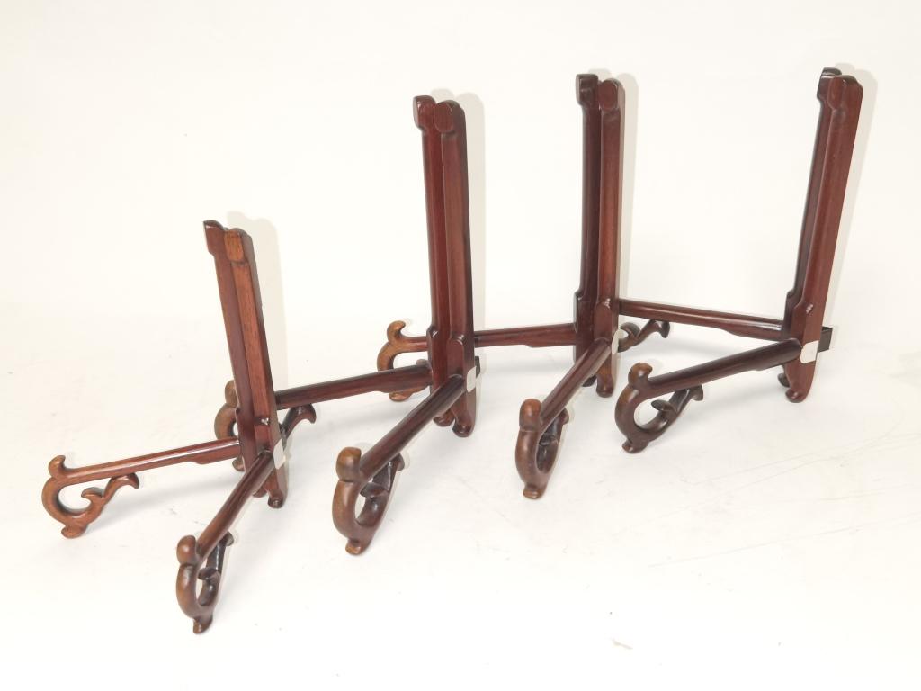 Four Chinese Hongmu Carved Plate Stands (1 of 2)