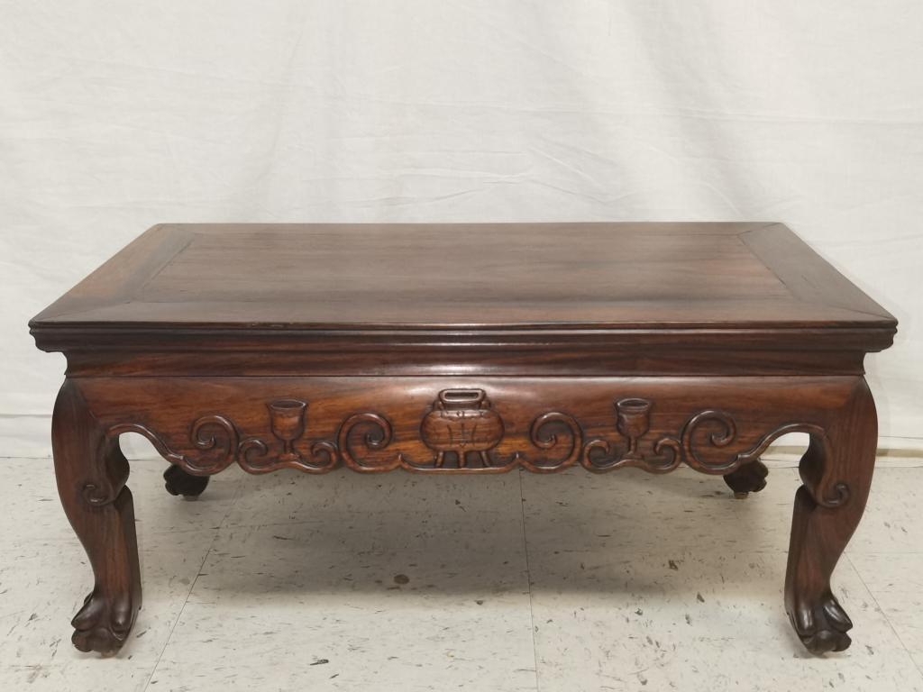 Qing Chinese Hongmu Carved Kang Table (1 of 5)