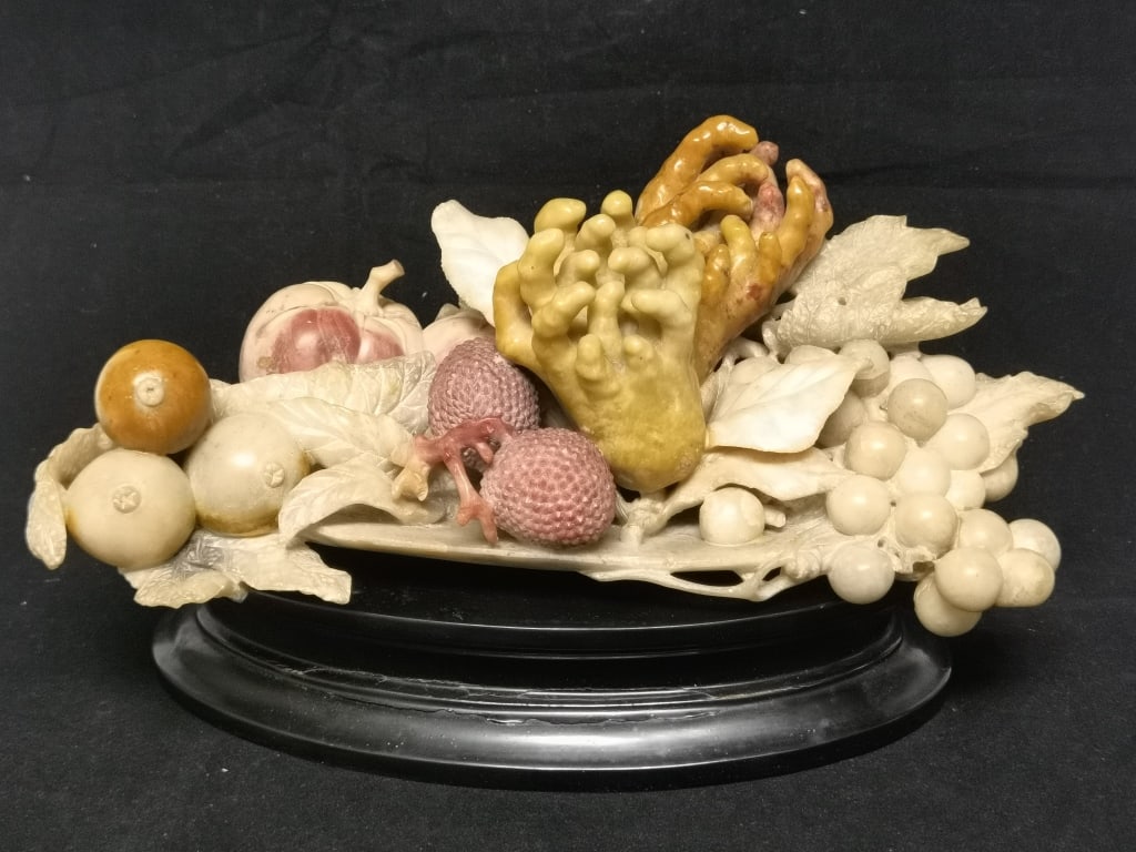 1960-70s Chinese Export Soapstone Carved Fruit Group (1 of 11)