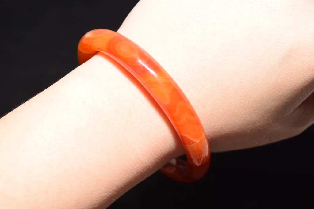 Chinese Natural Red Agate Bangle Bracelet (1 of 3)