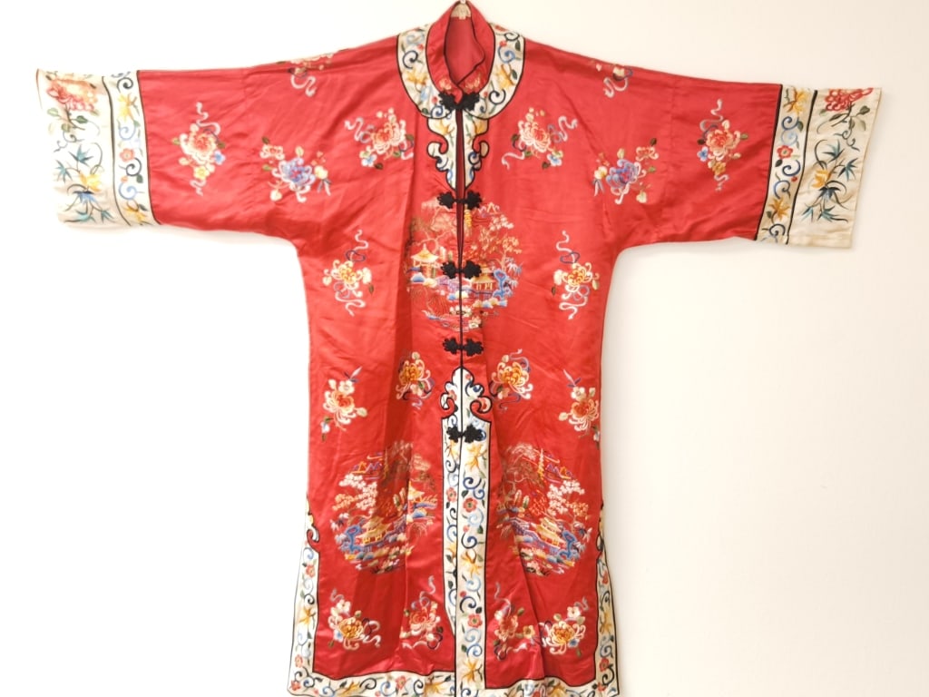 Chinese Red Embroidered Woman's Robe (1 of 4)